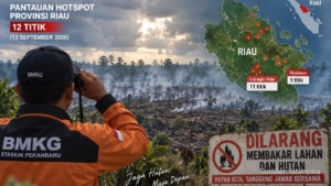 Hotspot Riau Anjlok 73 Persen, Tersisa 12 Titik Setelah Hujan Mengguyur