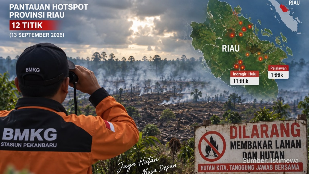 Hotspot Riau Anjlok 73 Persen, Tersisa 12 Titik Setelah Hujan Mengguyur