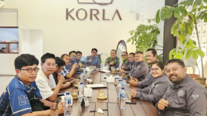 Mahmud Marhaba memimpin konferensi pers persiapan Rakernas PJS Batam