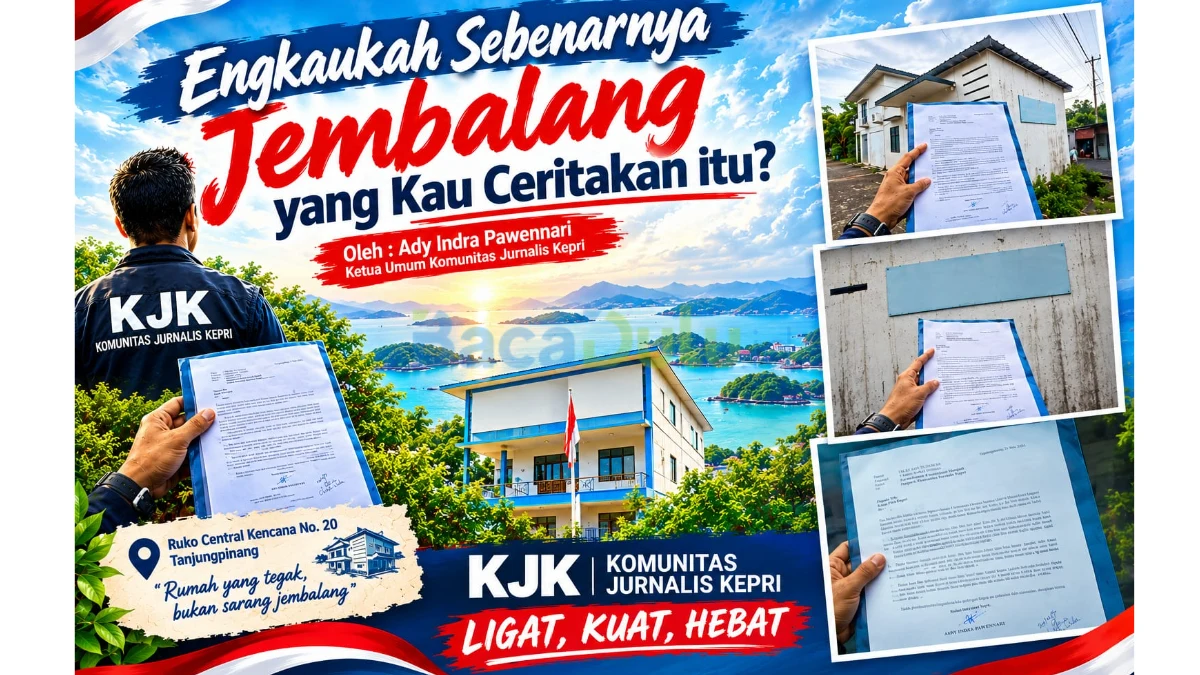 Ady Indra Pawennari di kantor Komunitas Jurnalis Kepri, Tanjungpinang