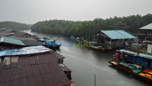 Hujan deras turun di atap rumah warga Tanjungpinang dan Bintan pada Minggu pagi