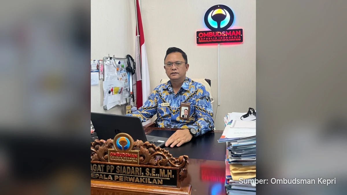Kepala Perwakilan Ombudsman Kepri Lagat Siadari berbicara tentang BDR di Batam