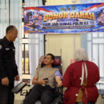 AKP H.P. Bako leads police blood donation at RSUD Raja Ahmad Tabib