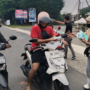 Bang CK dan kreator lokal membagikan masker di depan Richeese, Tanjungpinang