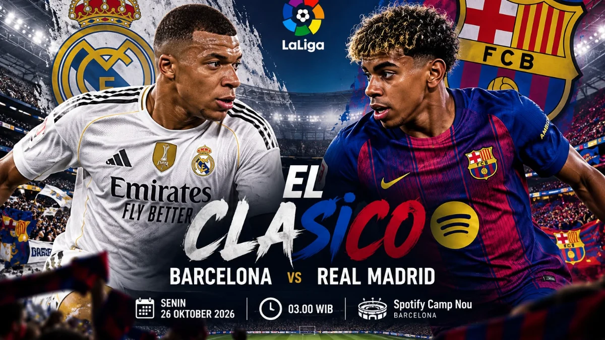 Stadion Camp Nou dipenuhi lampu menjelang El Clasico antara Barcelona dan Real Madrid
