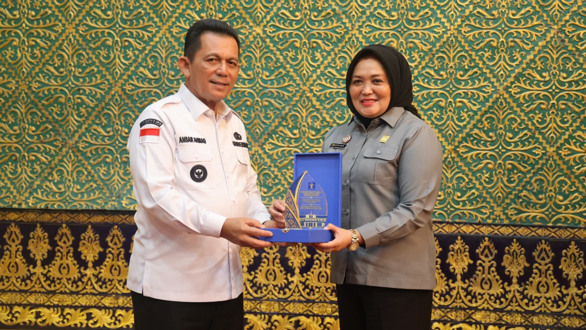 Gubernur Ansar Ahmad berbicara di Gedung Daerah Tanjungpinang saat audiensi