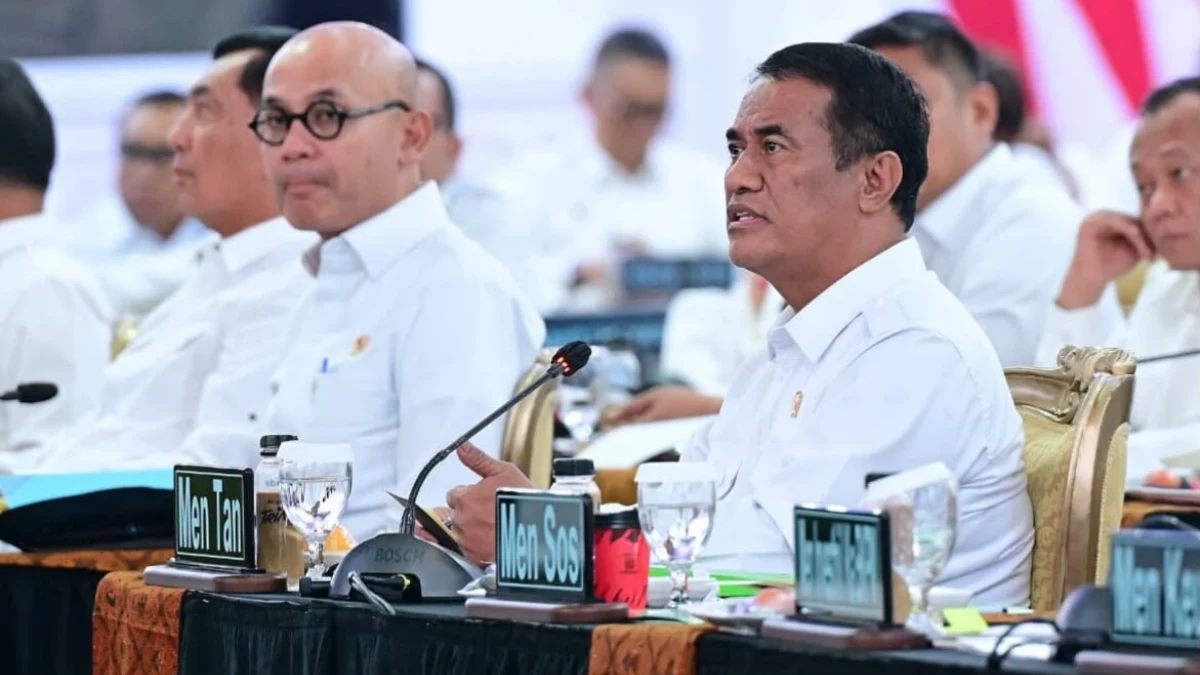 Menteri Pertanian Andi Amran Sulaiman berbicara tentang stok beras di Istana