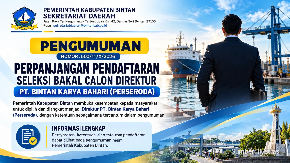 Sekretaris Daerah Kabupaten Bintan Ronny Kartika mengumumkan perpanjangan pendaftaran calon direktur