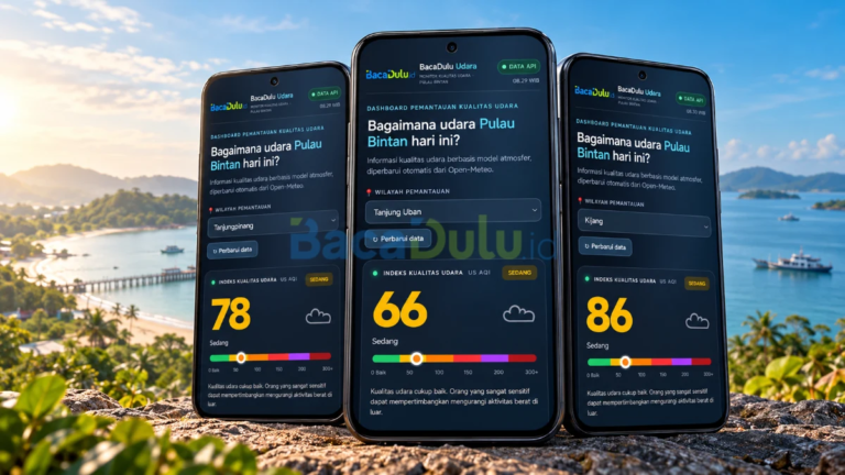 Prakirawan BMKG memeriksa data kualitas udara di Tanjungpinang